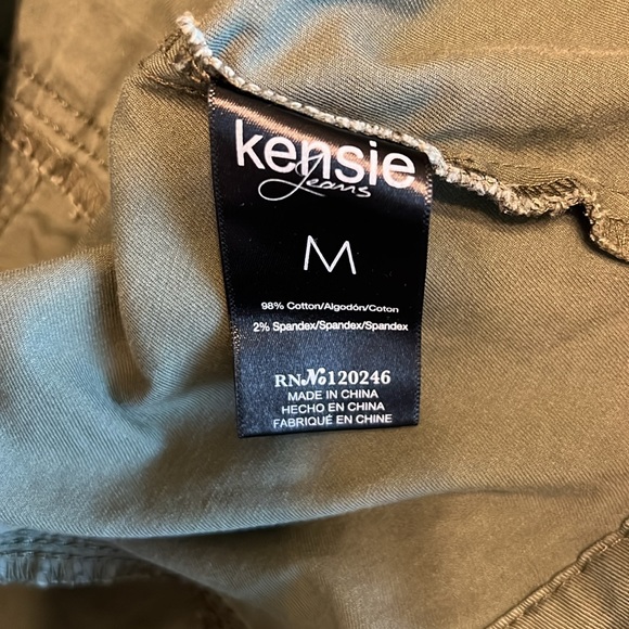Kensie utility jacket Sz M army green cargo zipper button up fall winter casual - Picture 5 of 6